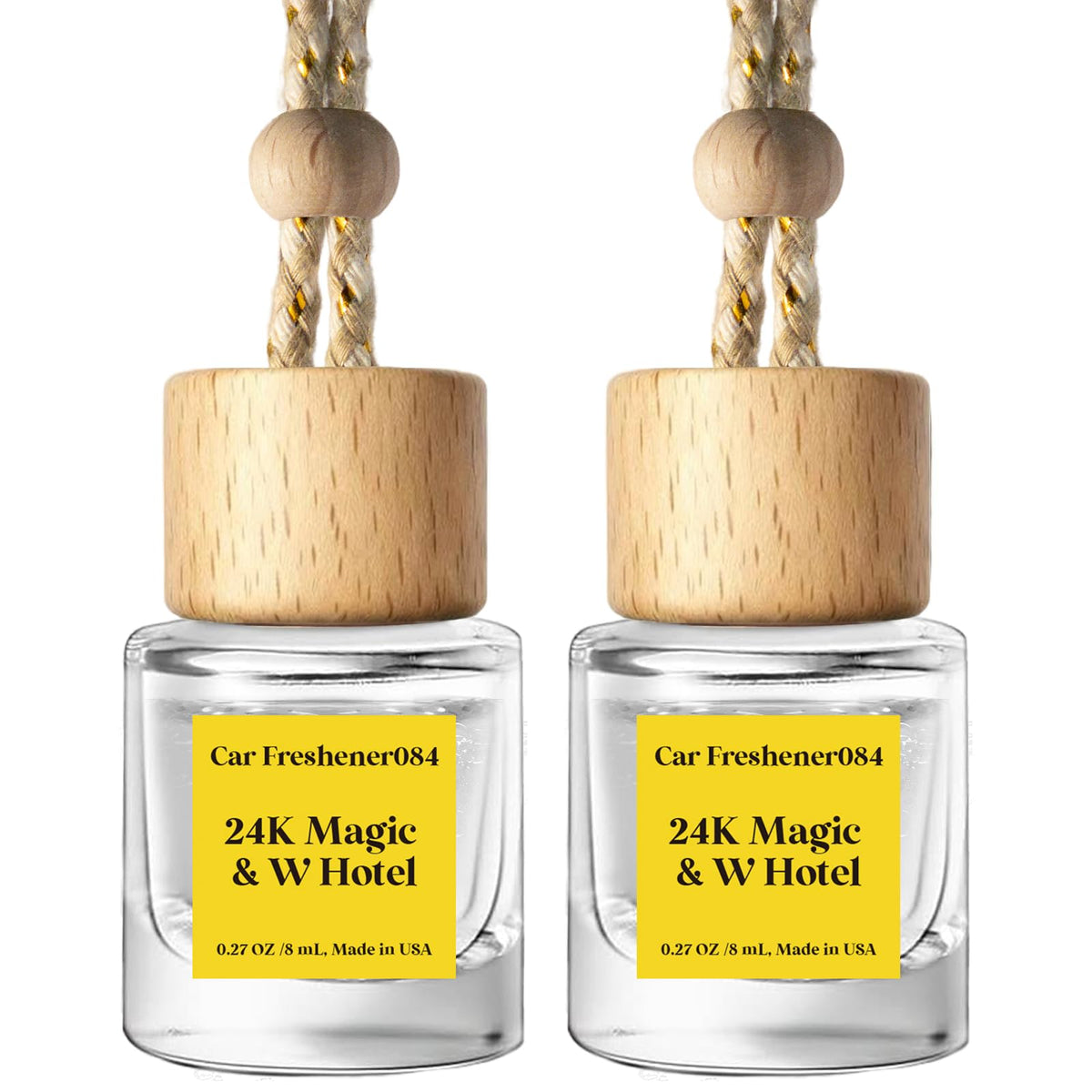 C Classy Car Air Freshener Hanging 2 Pack, Mahogany Teakwood Essential Oil Diffuser, Cute Glass Bottle, Long-Lasting Fragrance Car Accessories for Women & Men, Made in USA Jansha Store