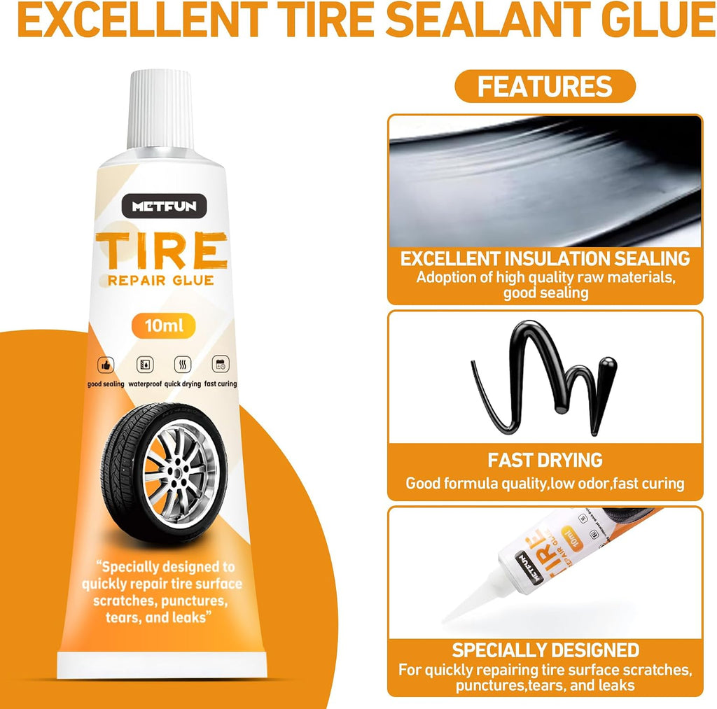 40 PCS Quick Fix Screw-in Tire Plug Kit with 2 Tubes of Sealant Glue Jansha Store