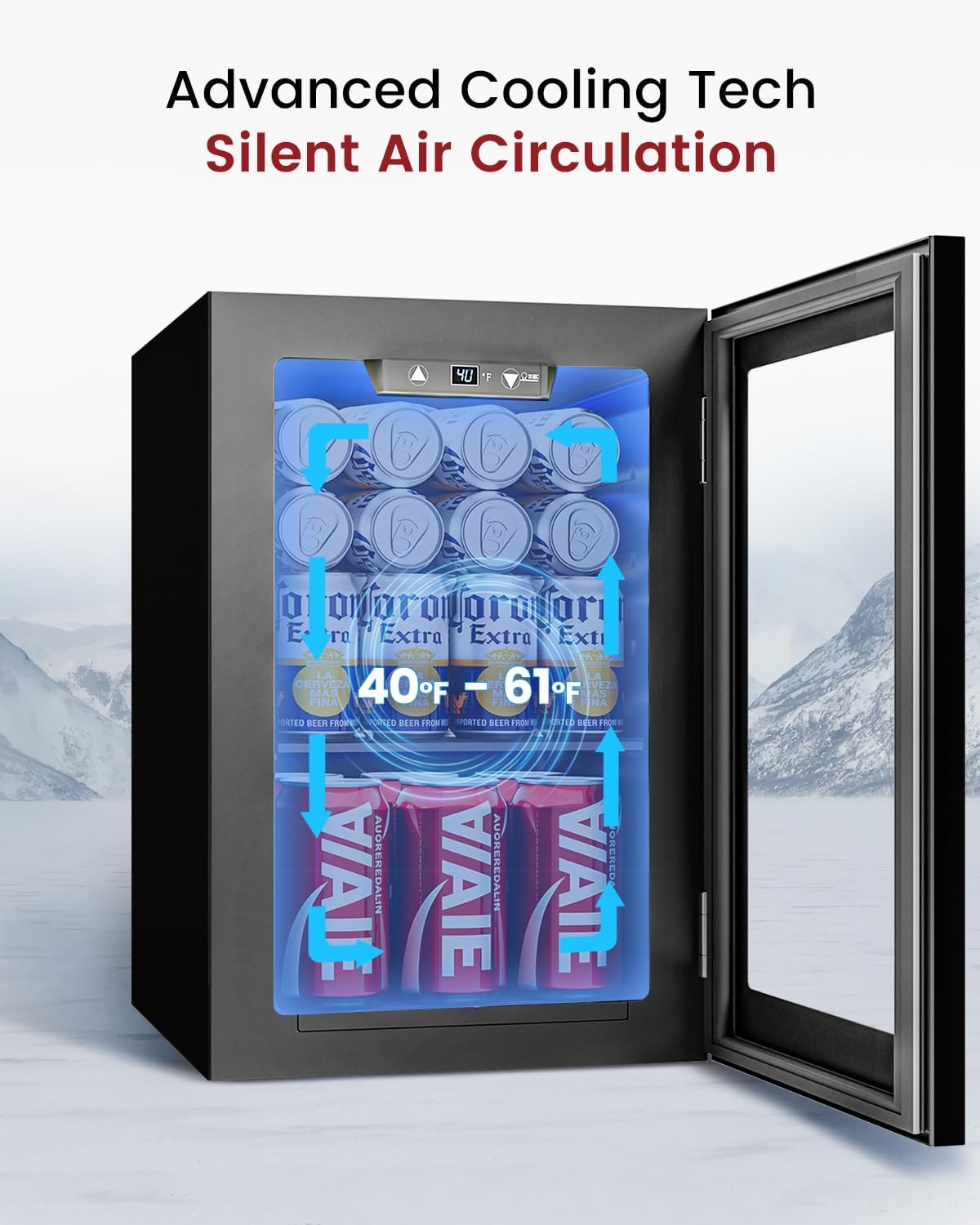 Feelfunn 24 Can Beverage Refrigerator, Mini Fridge, Black Jansha Store