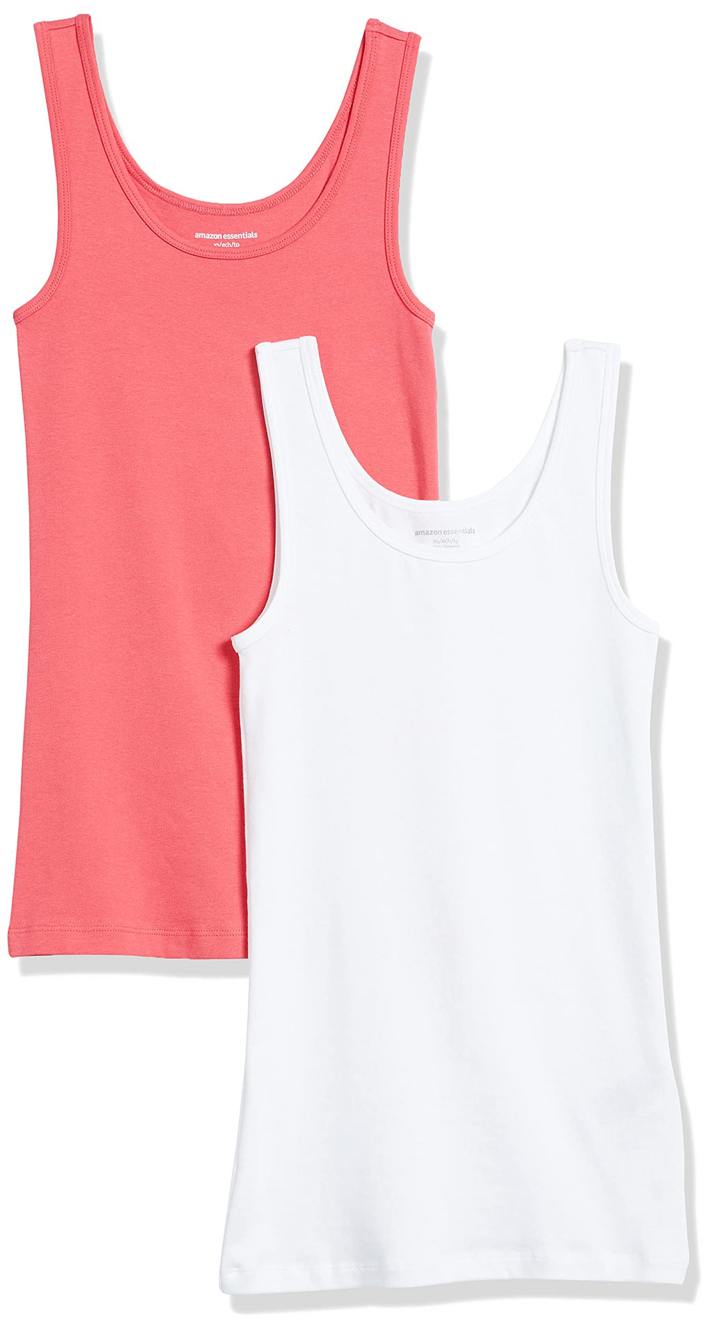 Amazon Essentials Women's Slim-Fit Ribbed Scoop Neck Tank Tops, Pack of 2 Jansha Store