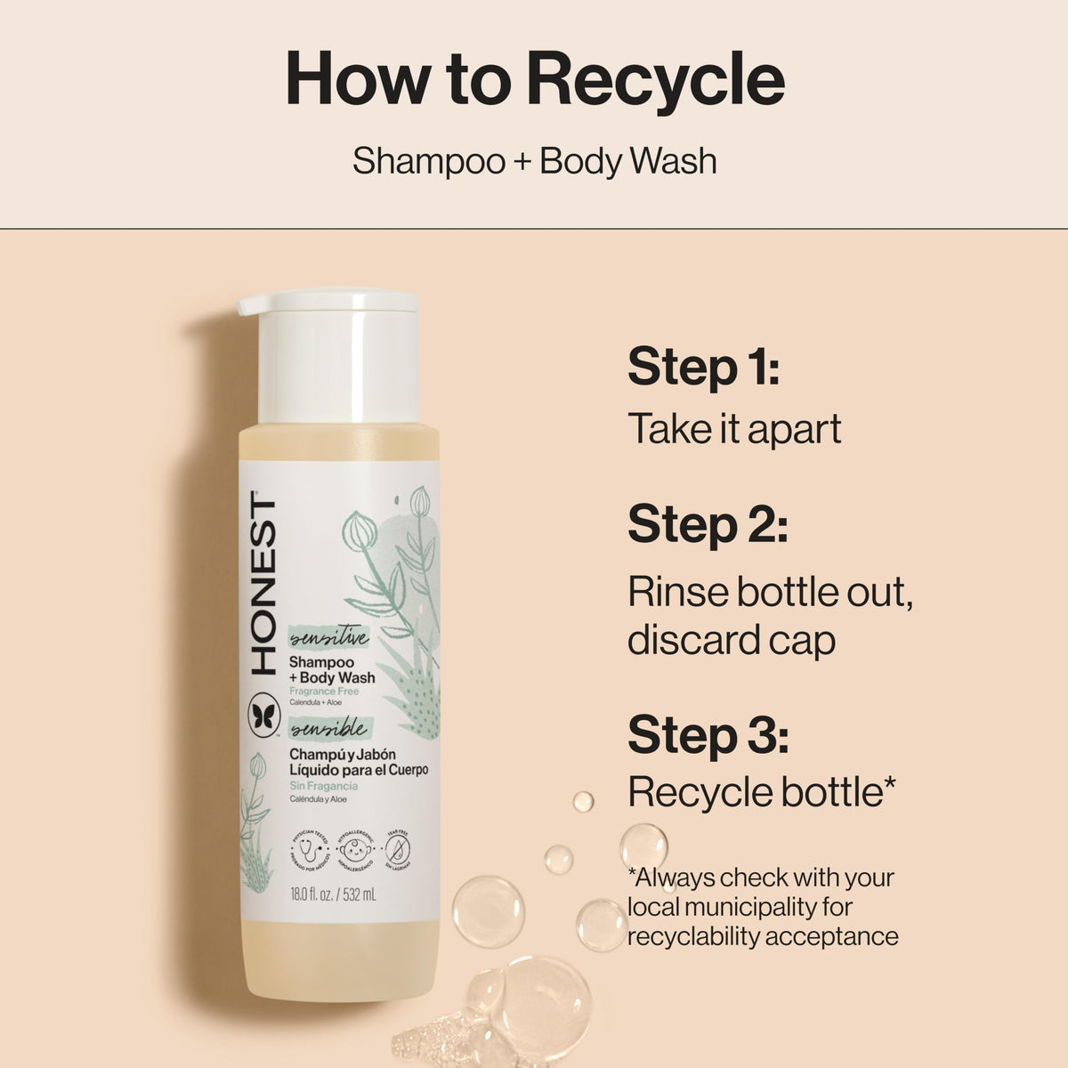 The Honest Company Shampoo & Body Wash, Tear-Free, Fragrance-Free, 10 fl oz Jansha Store