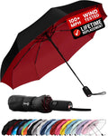 Windproof Travel Umbrella - Compact & Withstands Winds up to 100MPH, Strongest Premium Auto Folding Umbrella for Rain and Sun - Durable, Light & Portable for Women & Men, Fits Backpack & Cars Jansha Store