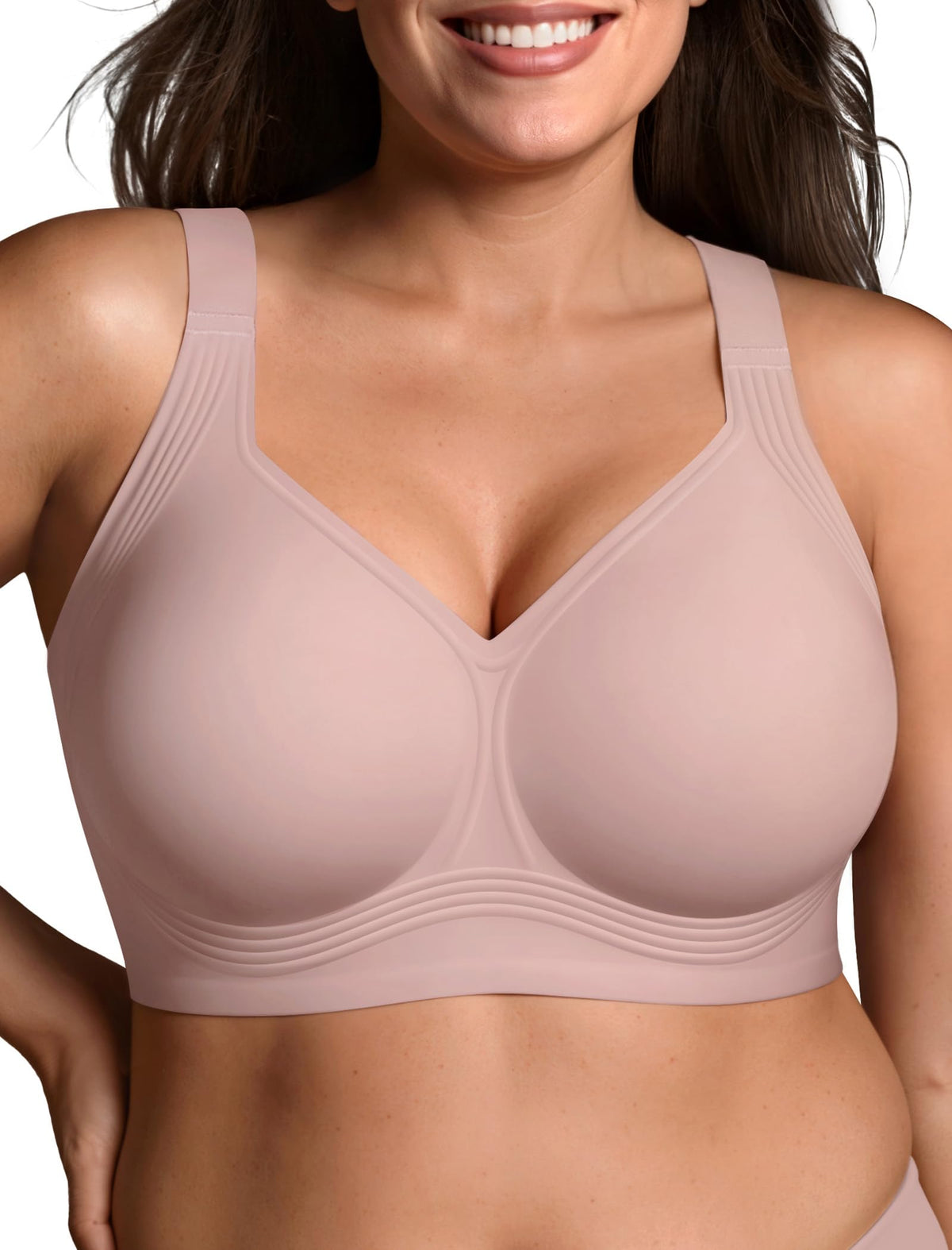 Jelly push-up bra in a neutral colour with smooth cups and no underwire