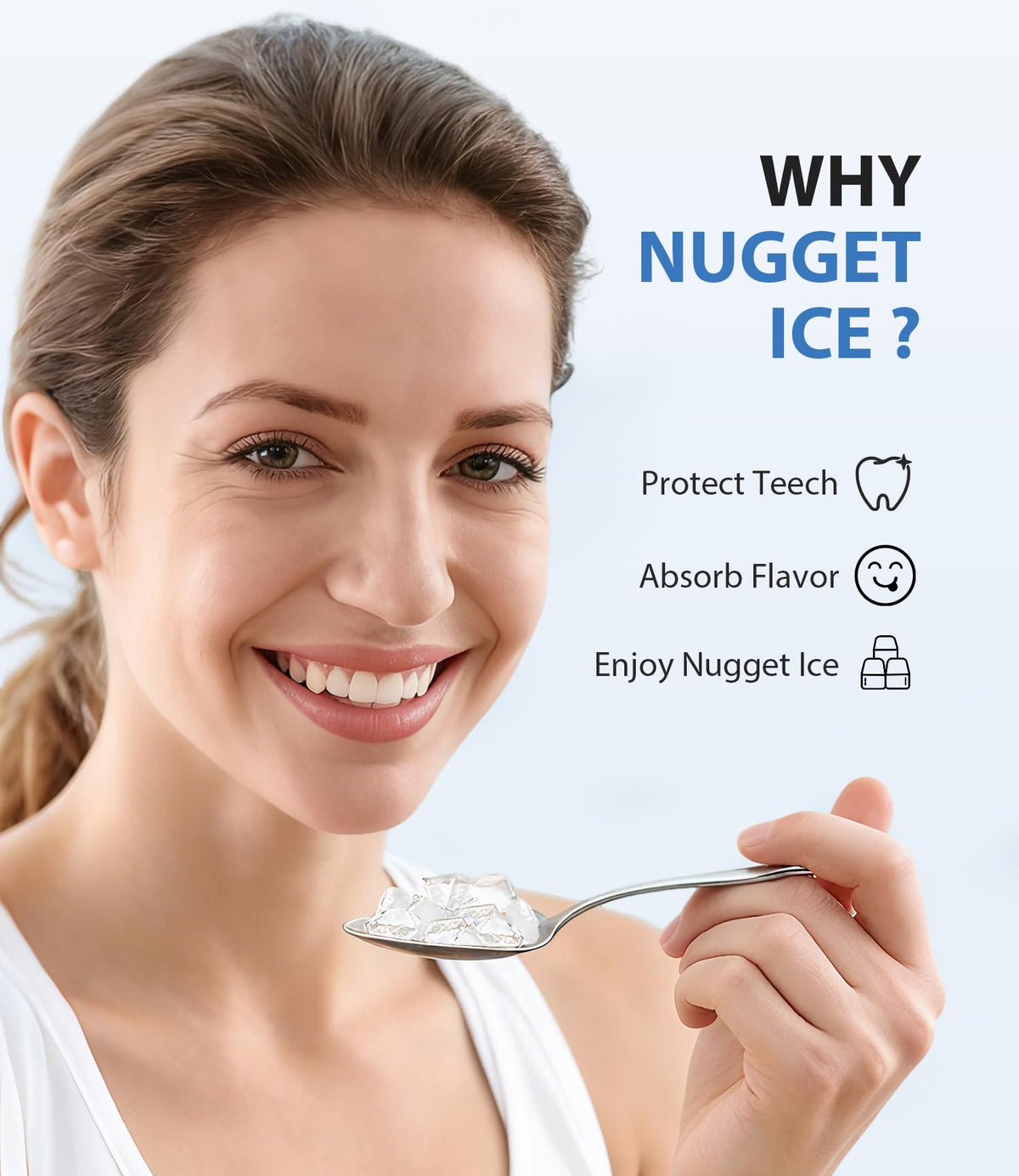 Nugget Ice Maker 40lbs/Day Countertop Ice Makers Chewable Pellet Ice Jansha Store