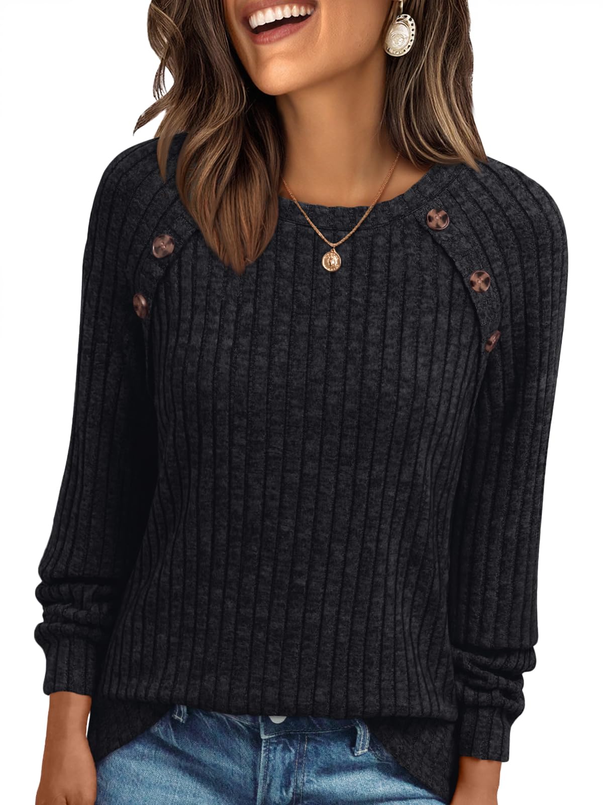 AUTOMET Womens Long Sleeve Shirts Fall Sweaters Business Casual Tops Blouse Jansha Store