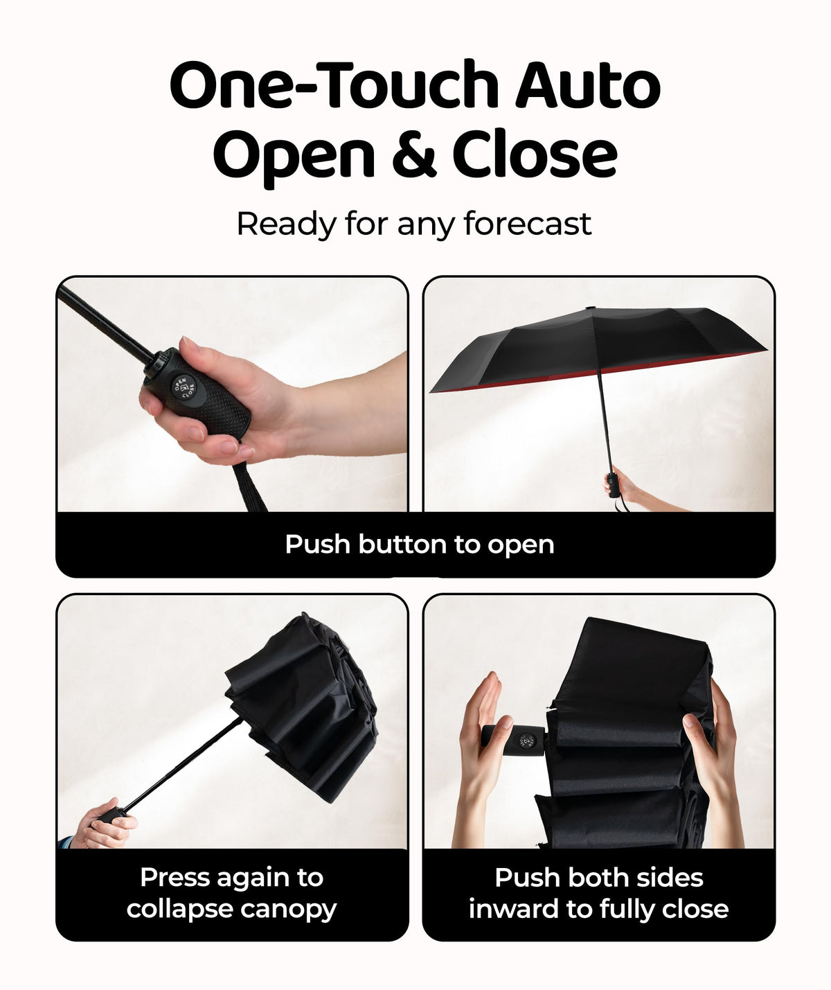 Windproof Travel Umbrella - Compact & Withstands Winds up to 100MPH, Strongest Premium Auto Folding Umbrella for Rain and Sun - Durable, Light & Portable for Women & Men, Fits Backpack & Cars Jansha Store