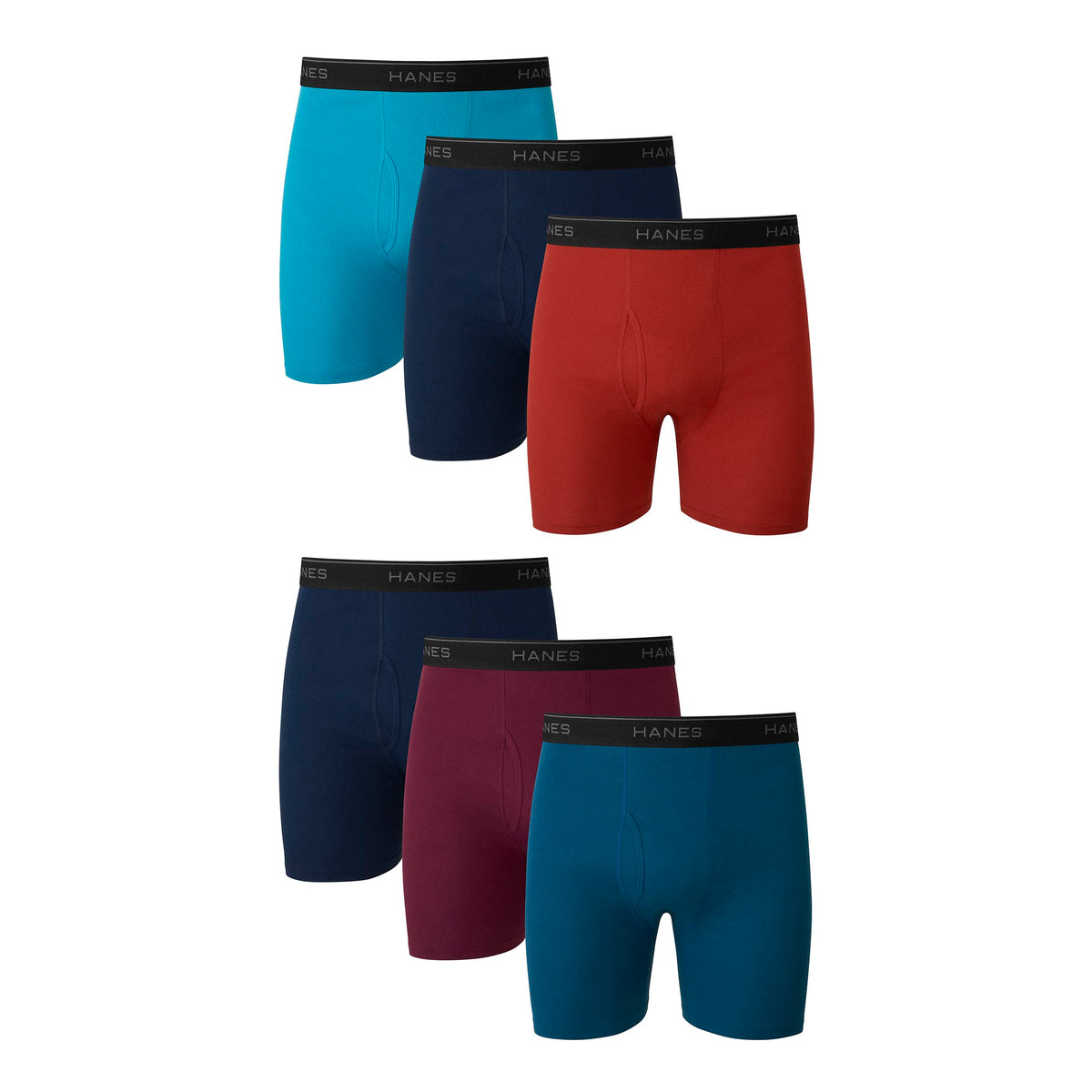 Men's boxer briefs shown on a model for fit and coverage reference