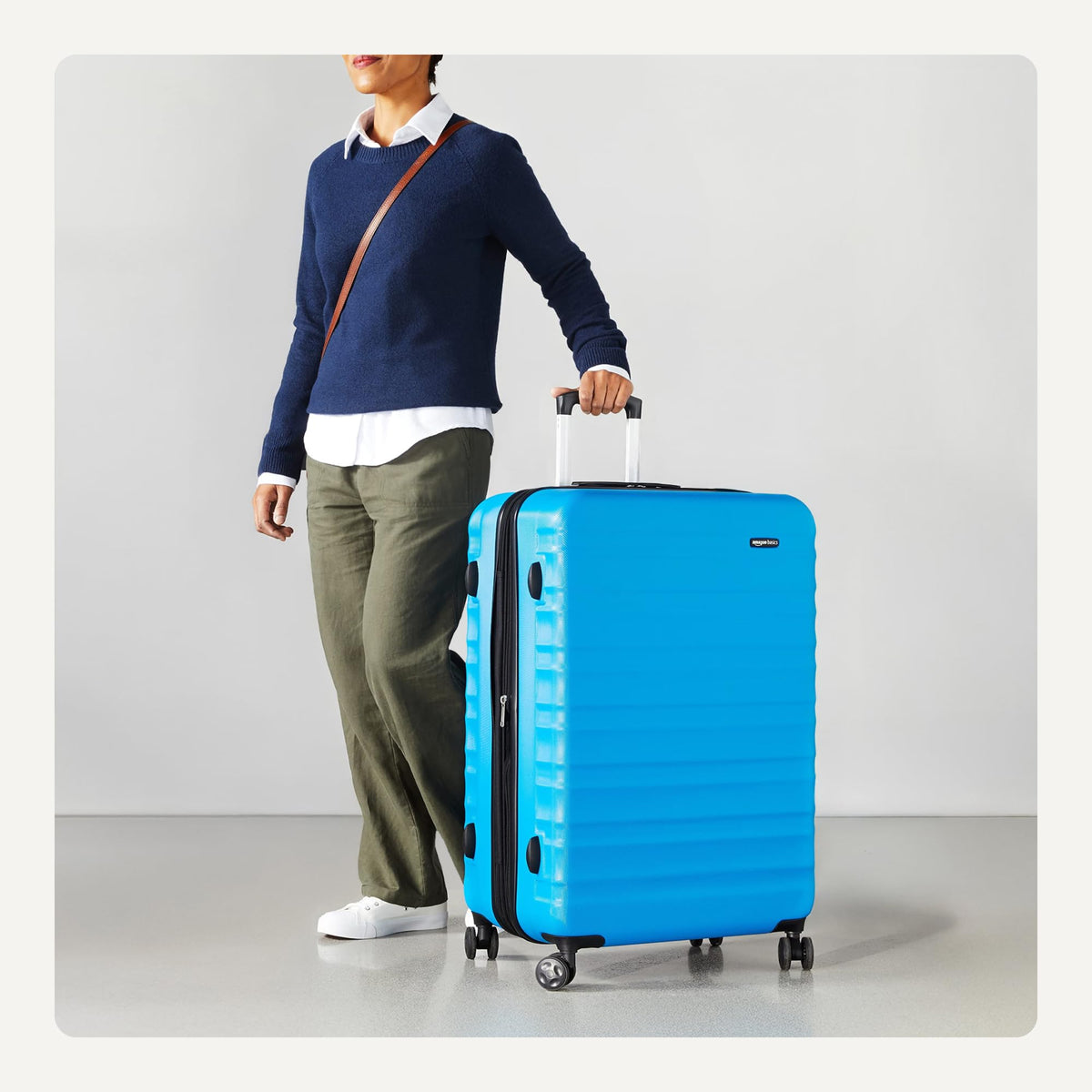 Amazon Basics 3-Piece Hardshell Suitcases Set (21", 26", 30"), Expandable For Up to 25% More Space, With Scratch-Resistant Finish, Four Multi-Directional Wheels, Rose Gold Jansha Store