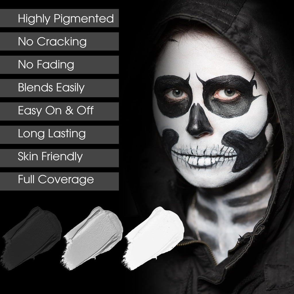 BADCOLOR Black Cream-Blendable Face Body Paint Stick for Adults Children Eye Black Softball Football Baseball Sports , Non-Toxic Hypoallergenic for Halloween SFX Makeup Cosplay Joker Costume Parties Jansha Store