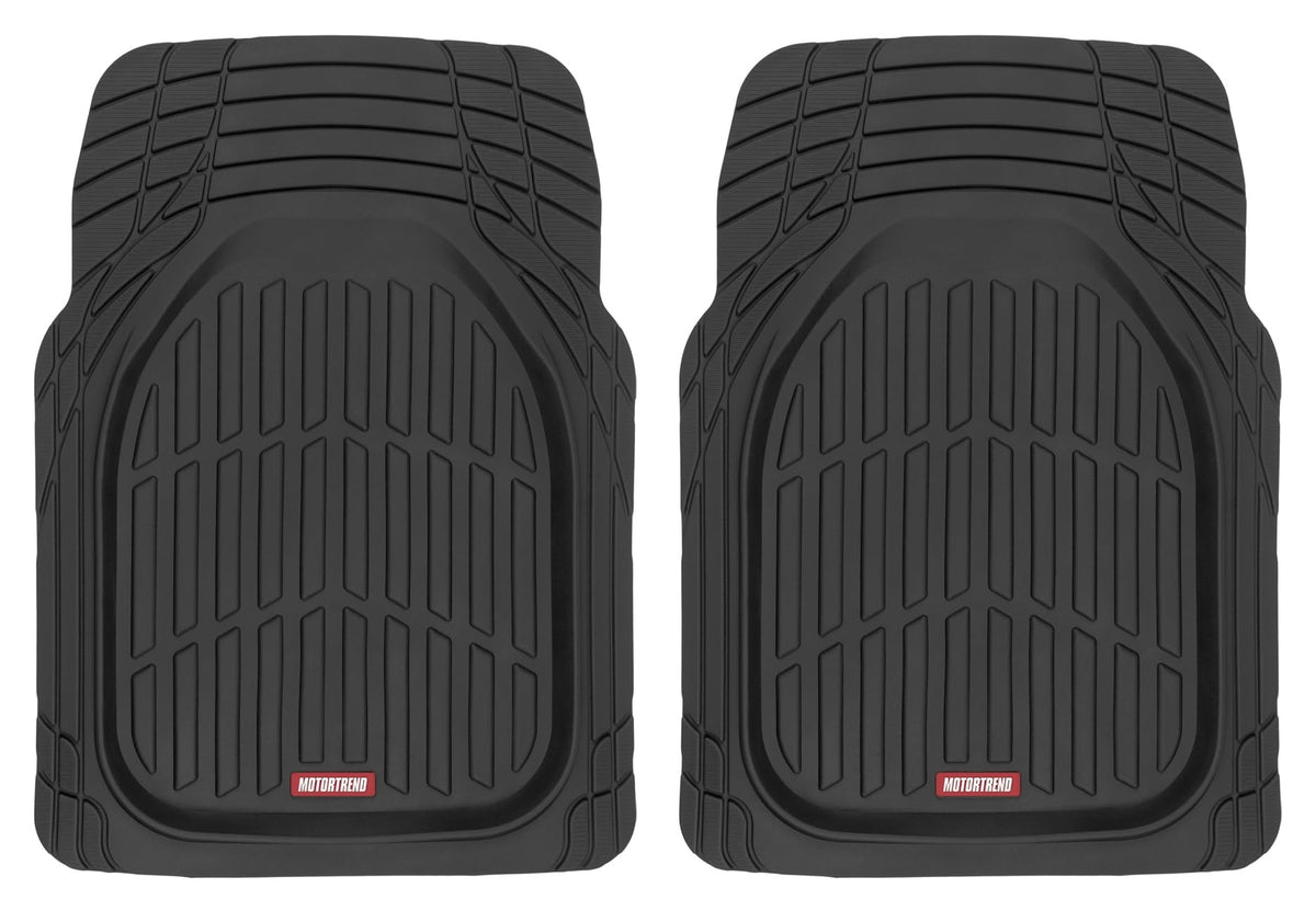 Motor Trend FlexTough Floor Mats for Cars, Black Deep Dish All-Weather Car Mats, Waterproof Trim-to Fit Automotive Floor Mats for Cars Trucks SUV, Universal Floor Liner Car Accessories Jansha Store