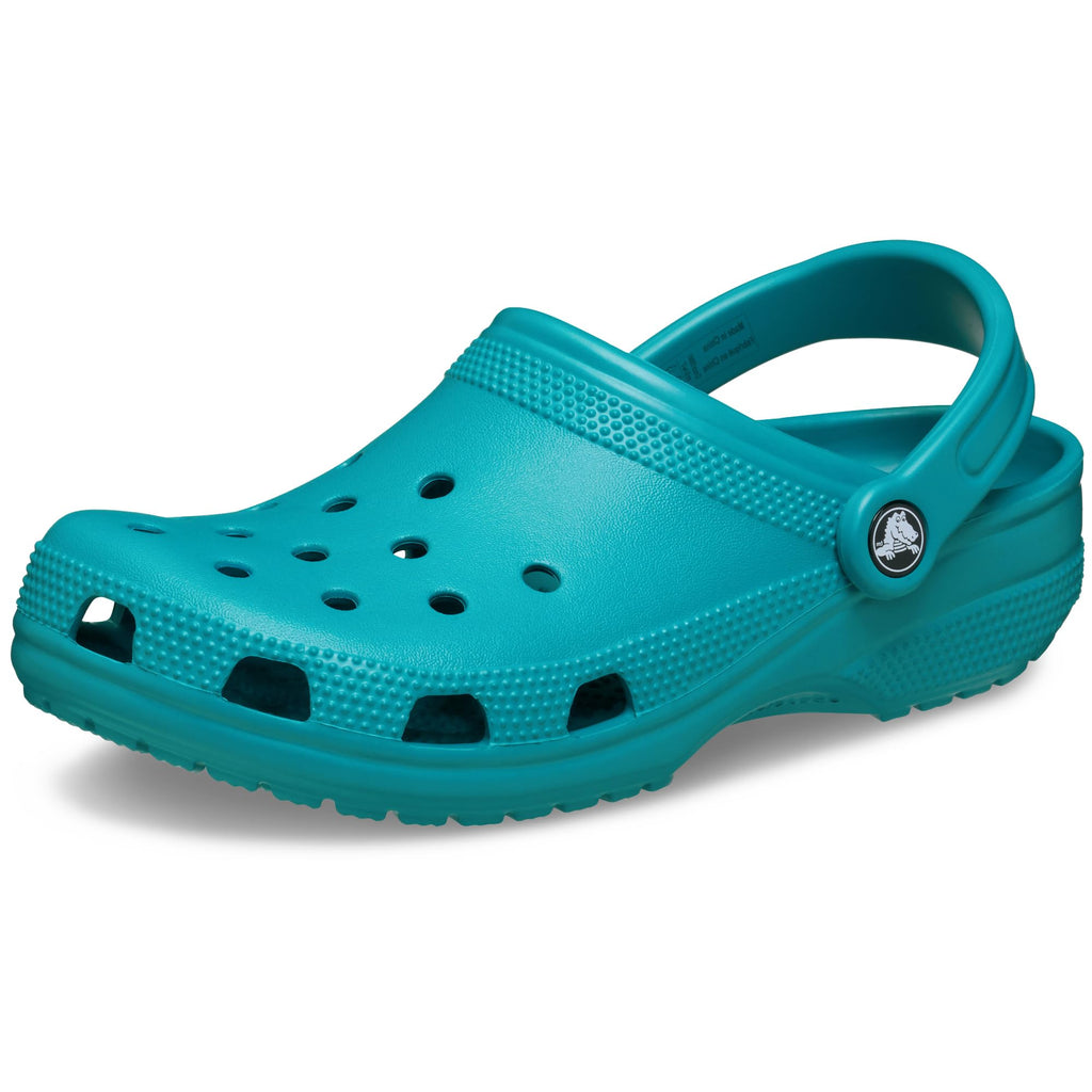 Classic clog standing upright, showing the thick cushioned sole and upper shape