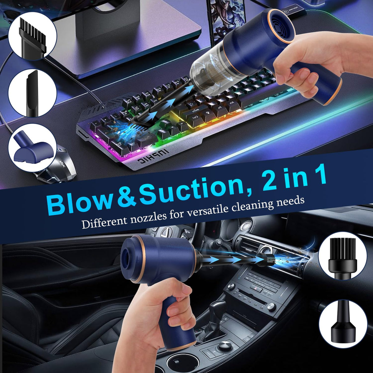KMM Handheld Car Vacuum Cleaner, Hand Held Vacuum & Air Duster Jansha Store