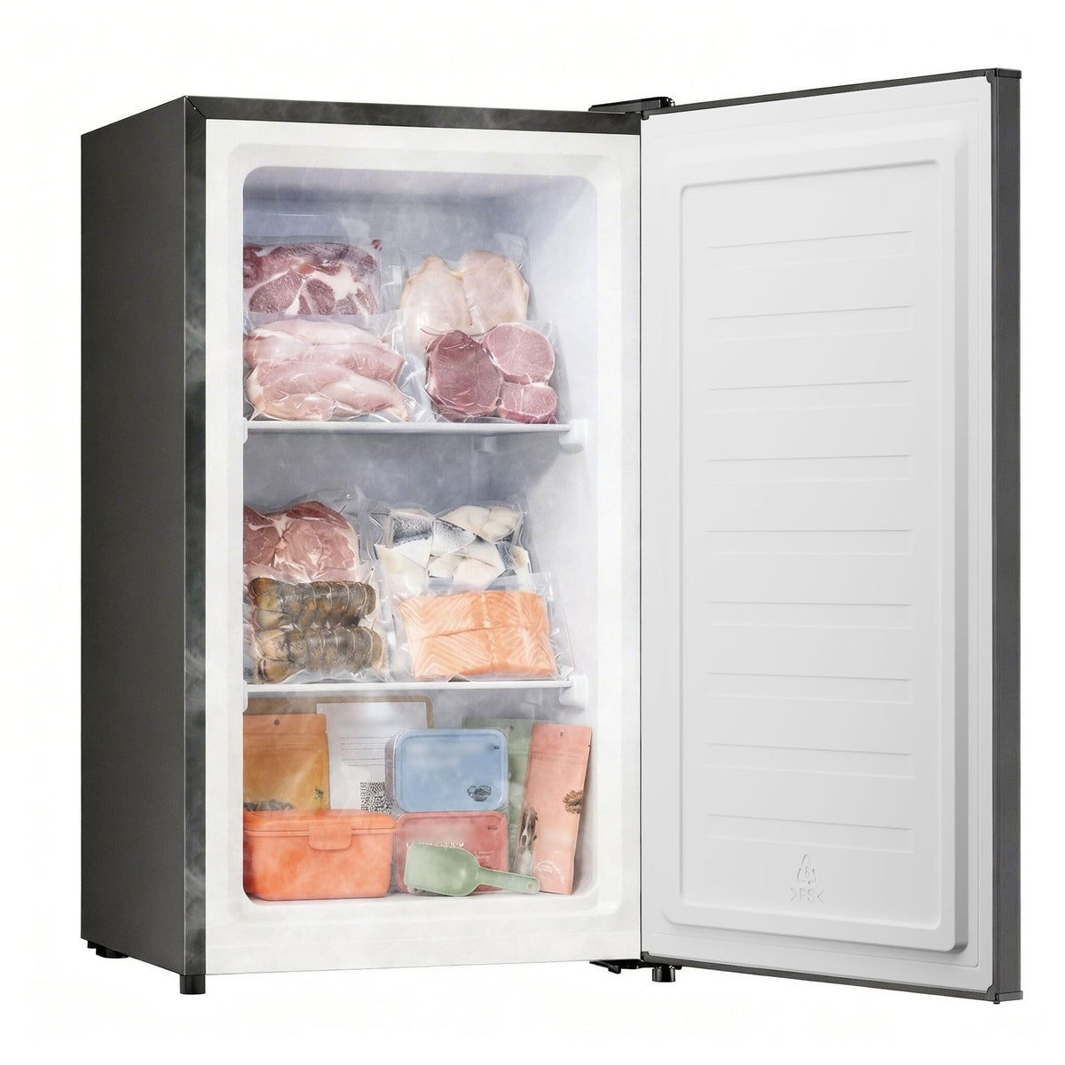 BANGSON 1.1 Cu.ft Upright Mini Freezer for Dorms Apartment, Silver Jansha Store