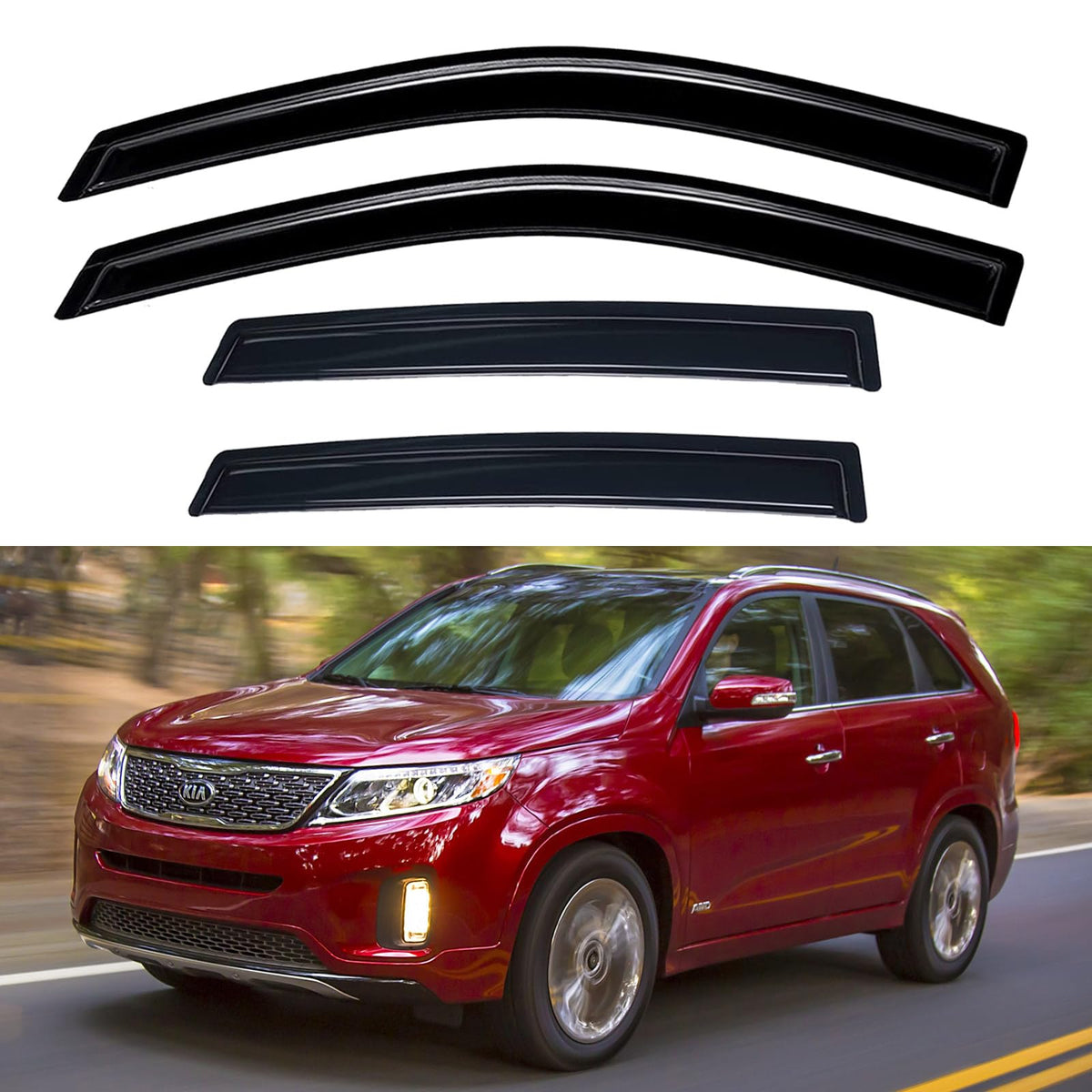 Window Visors Rain Guards for 2015-2026 Ford F150 Crew/SuperCrew Cab Jansha Store
