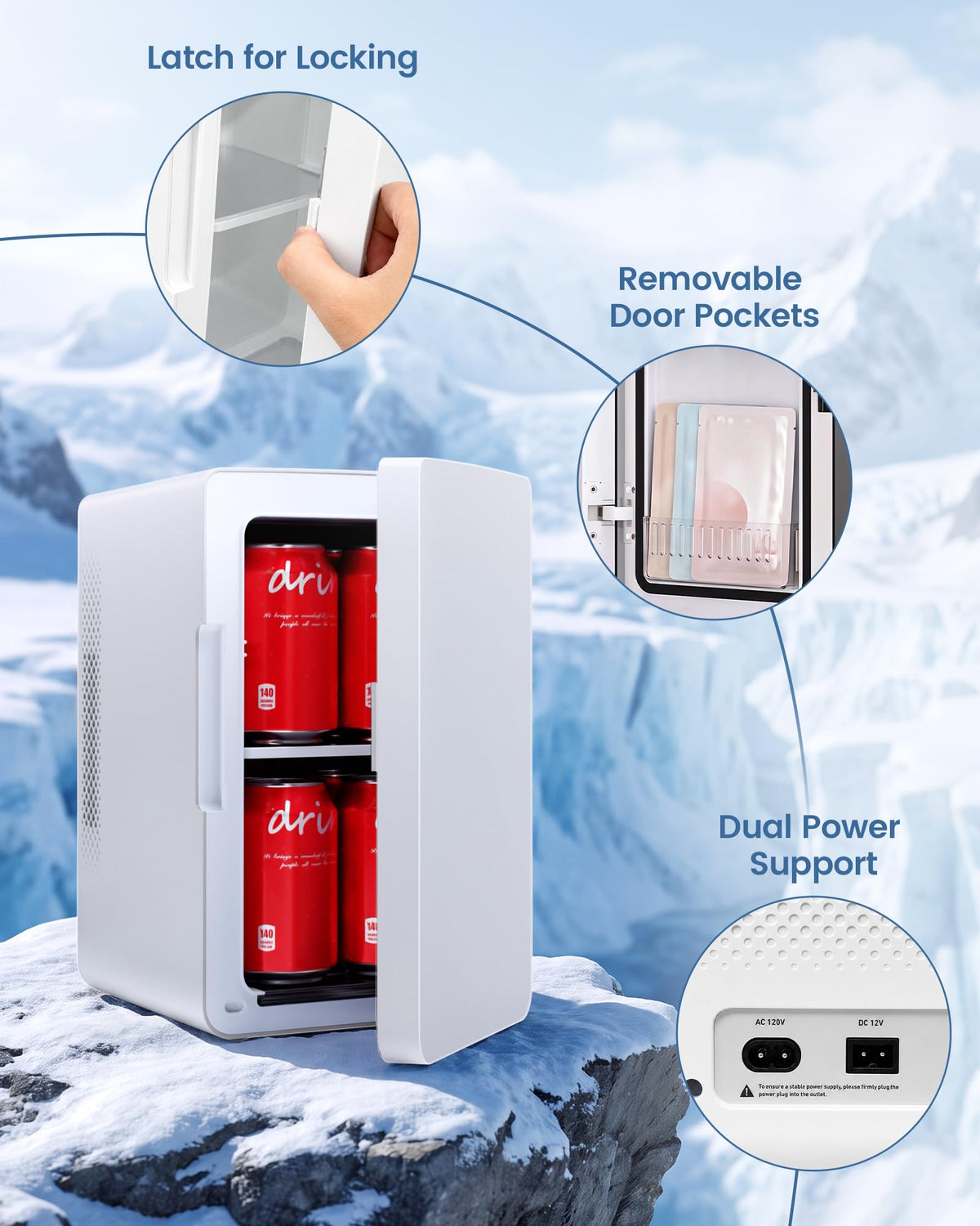 Electactic Mini Fridge, 6L/8Can Portable Small Refrigerator for Bedroom Jansha Store
