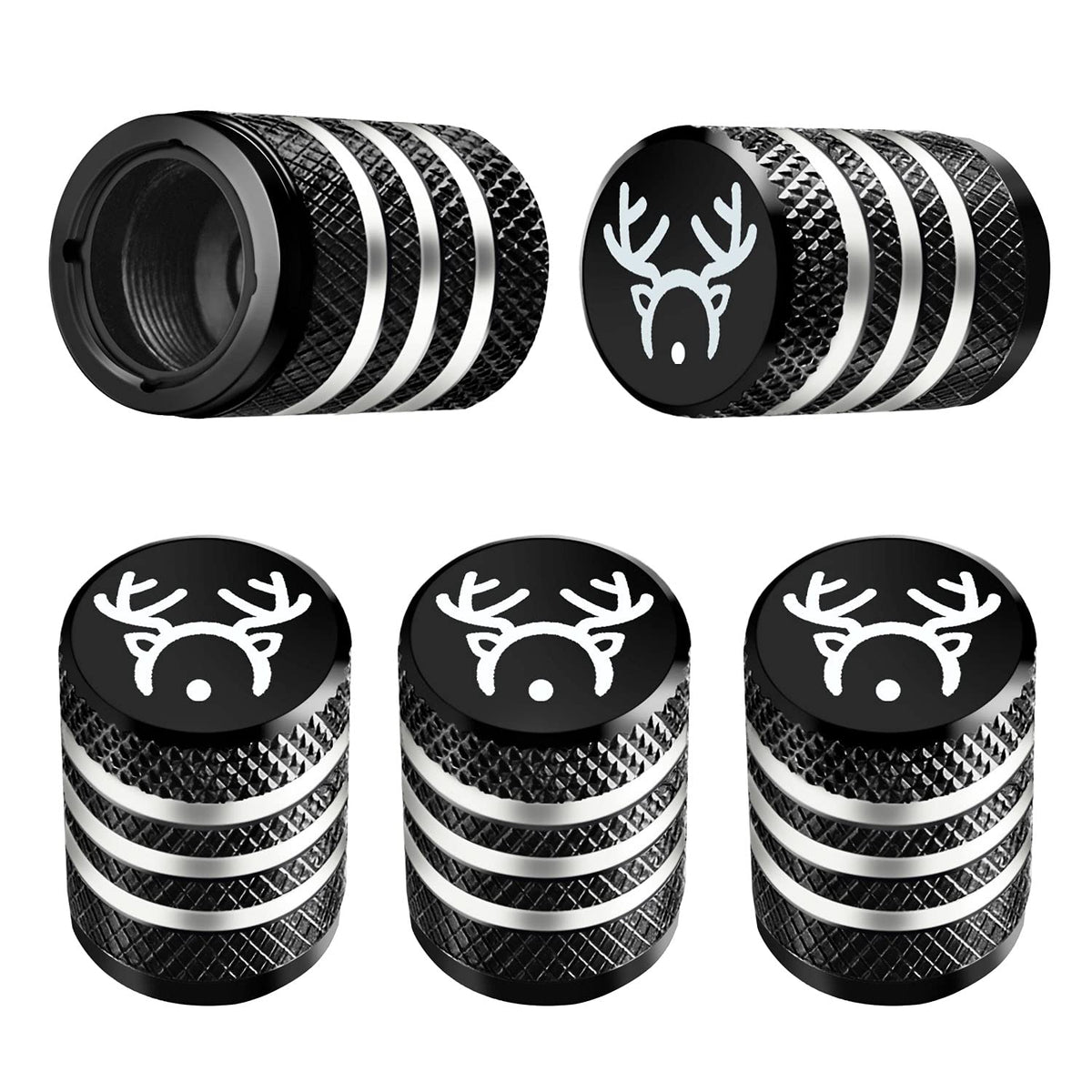 DECURCAR Tire Valve Stem Caps 5 Pack American Flag - Black Jansha Store