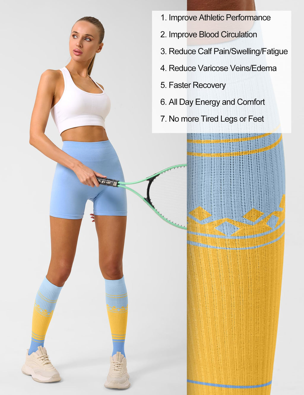 FITRELL 3 Pairs Compression Socks for Women and Men 20-30mmHg-Circulation Support Socks Jansha Store