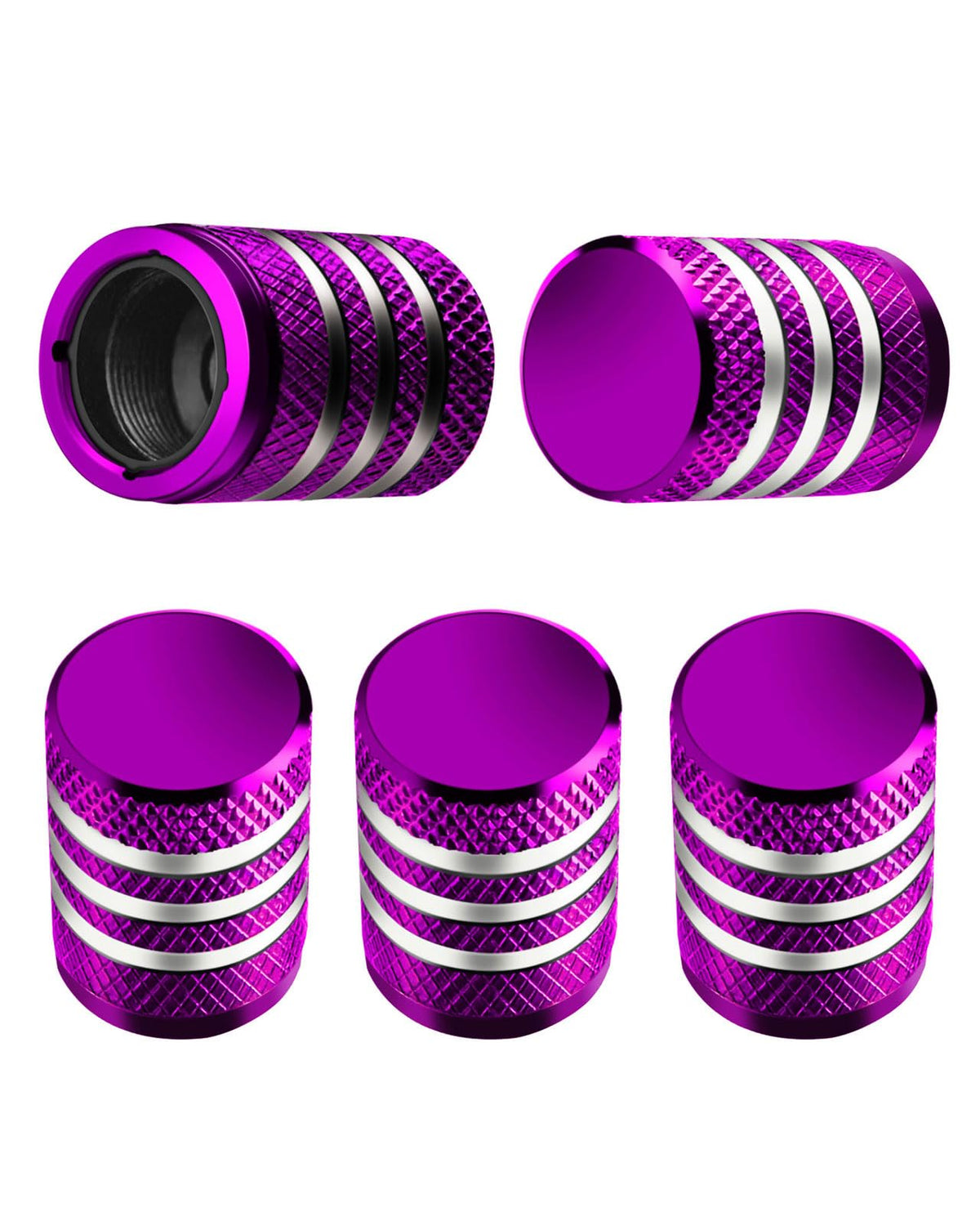 DECURCAR Tire Valve Stem Caps 5 Pack American Flag - Black Jansha Store