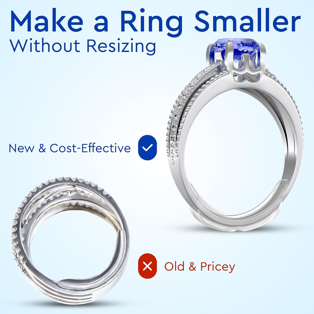 Ring Sizers for Loose Rings – Clip Ring Adjusters in 8 Sizes, Fits Flat Bands Up to 8 mm, Invisible Ring Guards for Women & Men Jansha Store