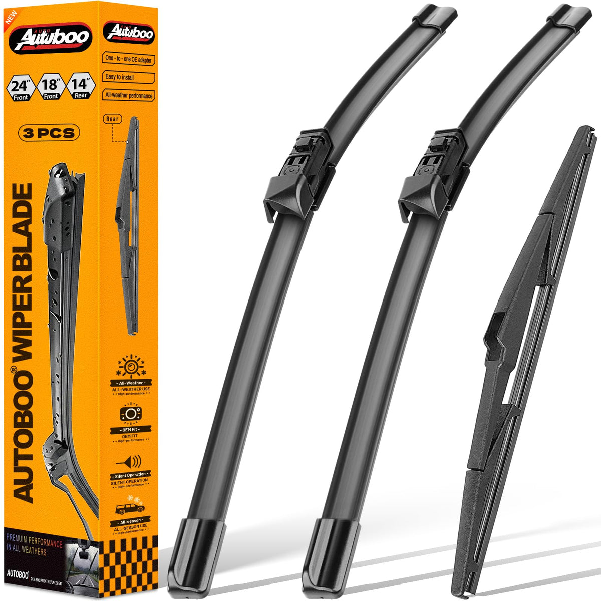 AUTOBOO Windshield Wiper Blade Replacement for Toyota RAV4 Mazda 5 Jansha Store