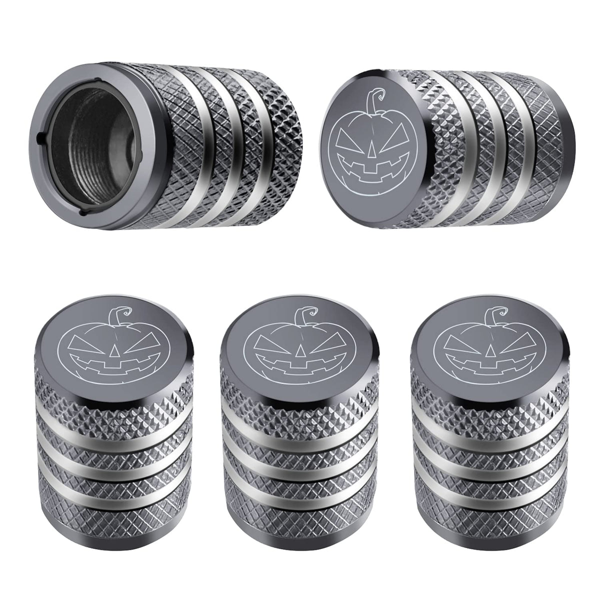 DECURCAR Tire Valve Stem Caps 5 Pack American Flag - Black Jansha Store