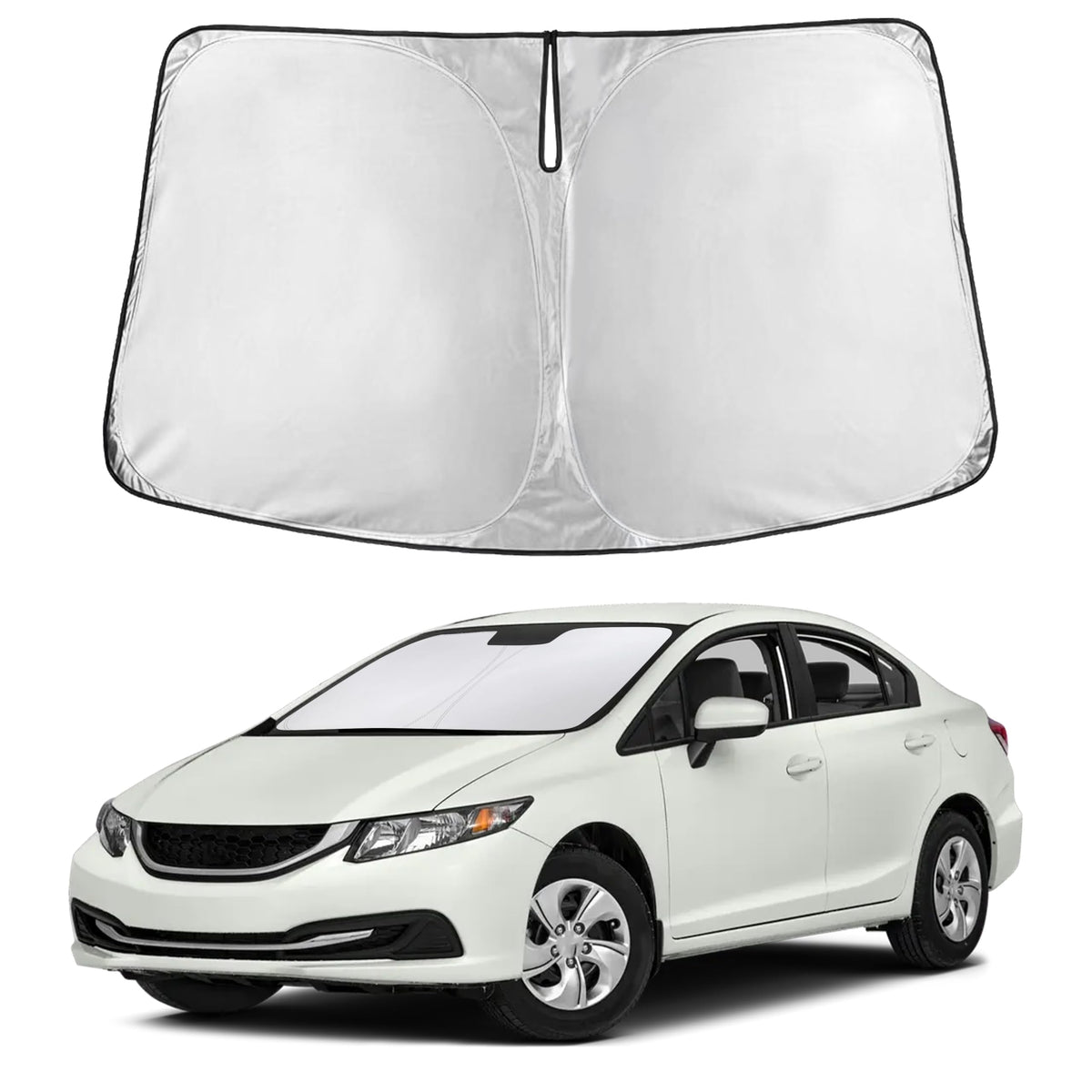 Autovir Windshield Sun Shade, Foldable Car Window Shades, 280T Visor Shade Jansha Store