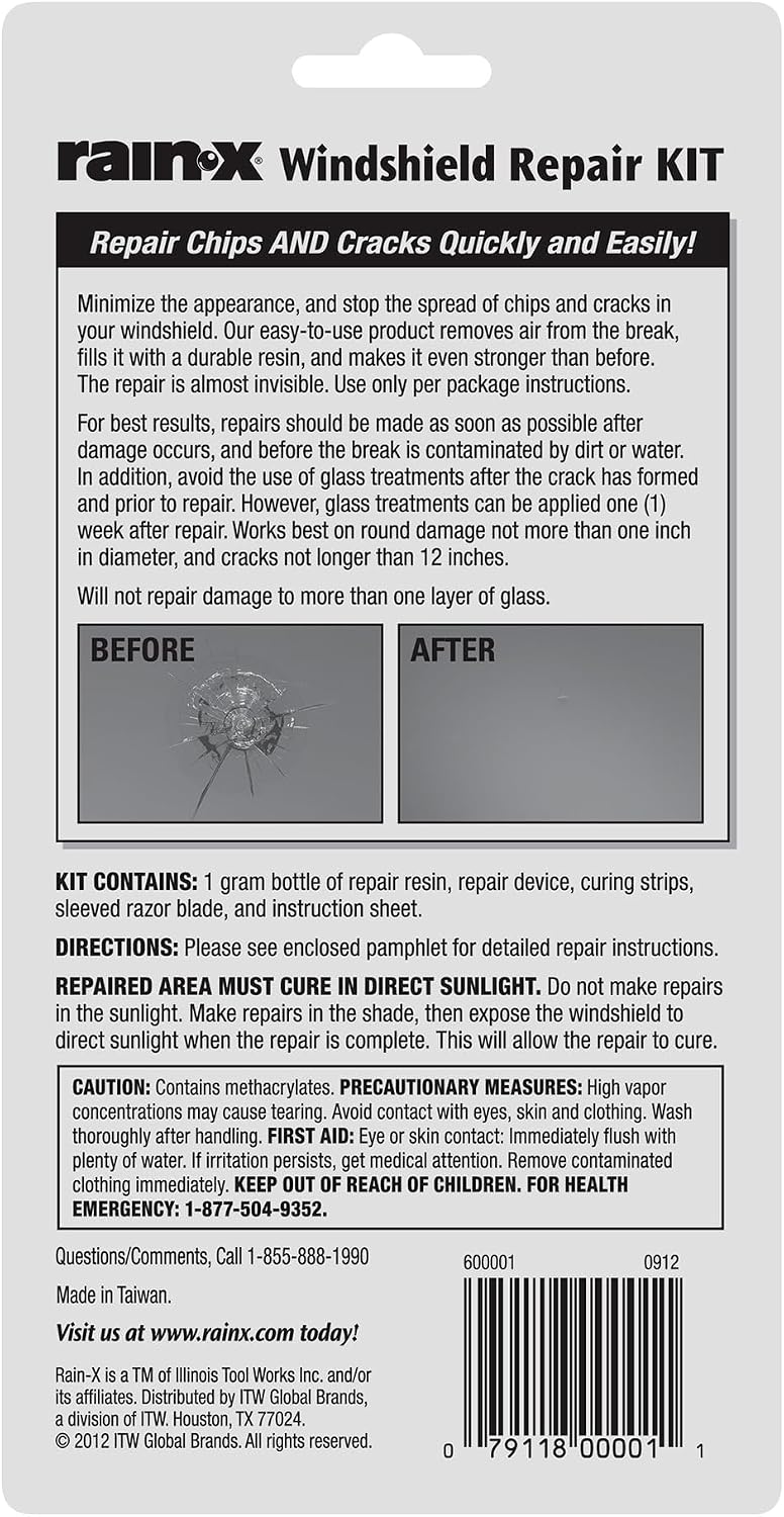 Rain-X 600001 Windshield Repair Kit for Chips, Cracks & Bullseyes Jansha Store