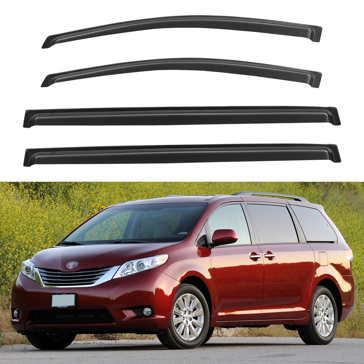 Window Visors Rain Guards for 2015-2026 Ford F150 Crew/SuperCrew Cab Jansha Store