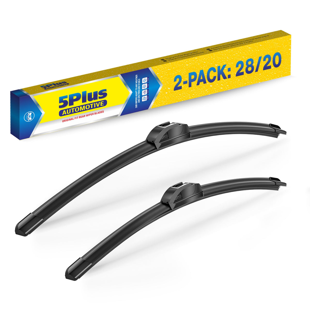 5 PLUS 20" Wiper Blades 2 Pack for J/U HOOK Front Arms,Premium All-Seasons Jansha Store