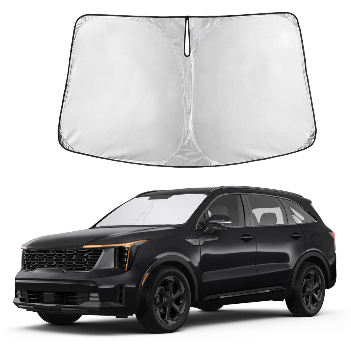 Autovir Windshield Sun Shade, Foldable Car Window Shades, 280T Visor Shade Jansha Store