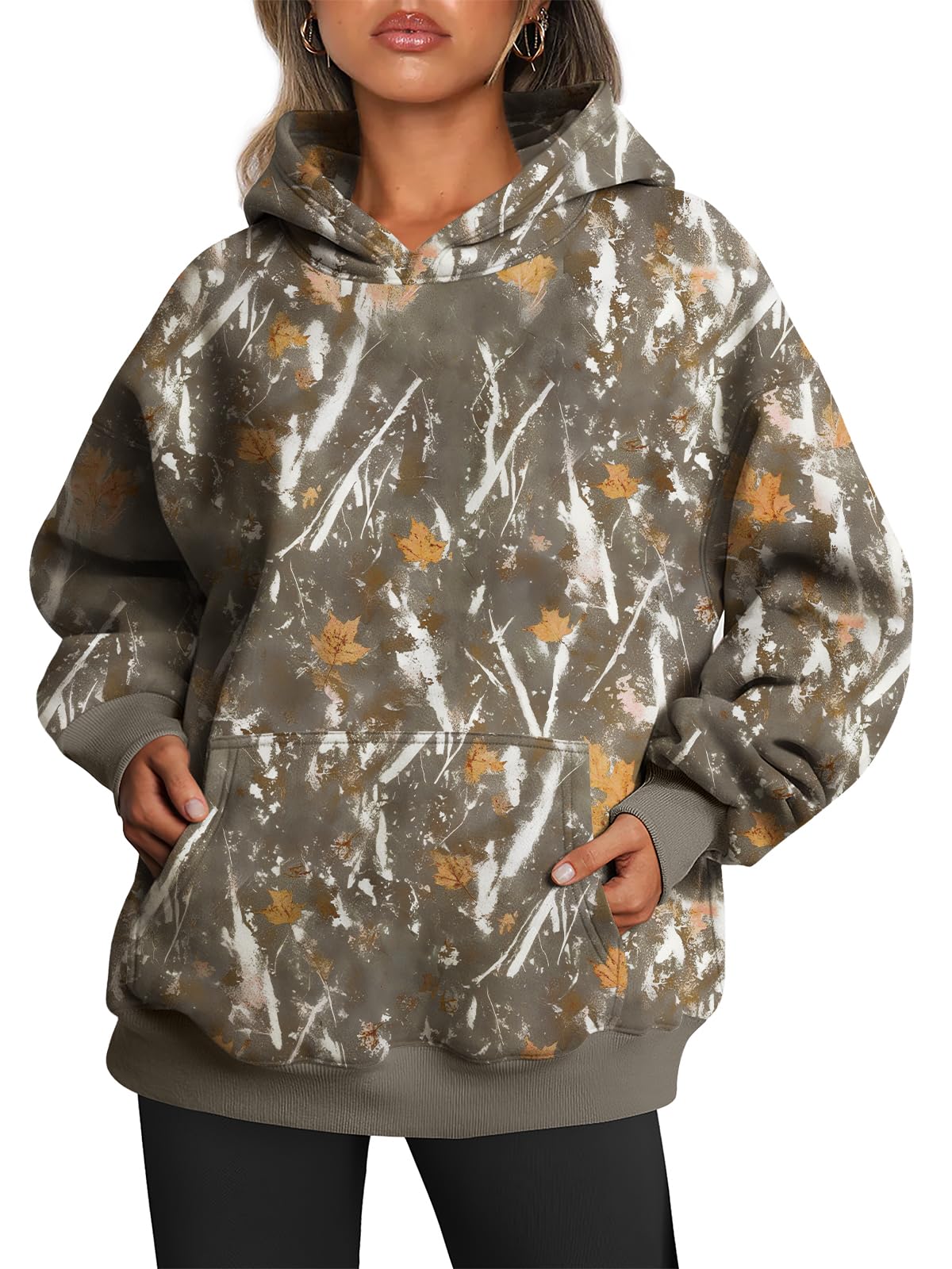Flat lay of the women's oversized sweatshirt showing the full silhouette