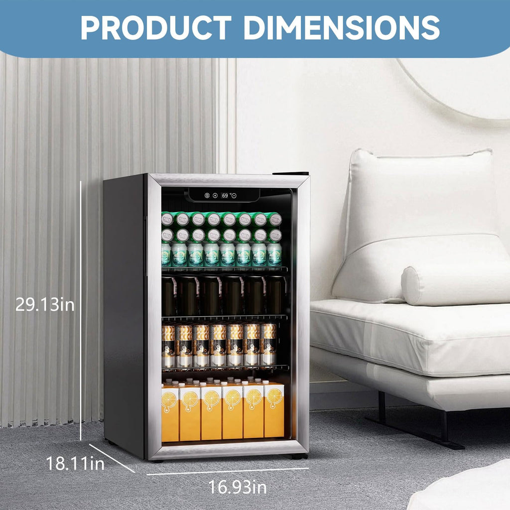 DOGHLY 1.7 Cu.ft Mini Fridge Glass Door, 72 Cans Beverage Refrigerator Jansha Store