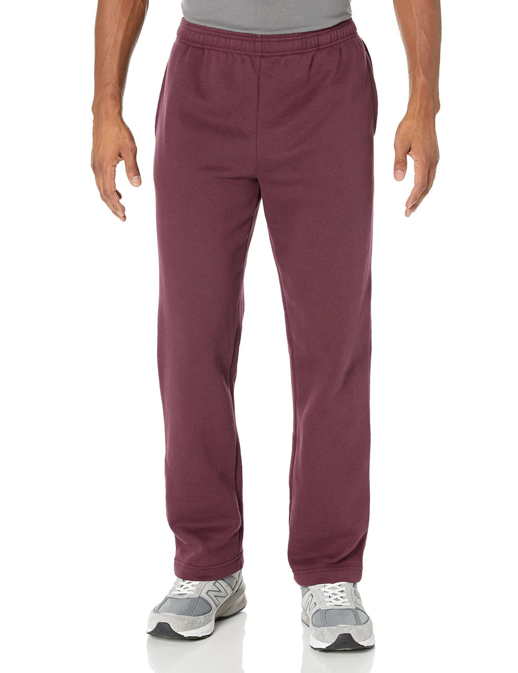 Men's big and tall fleece sweatpants in charcoal, front waistband view