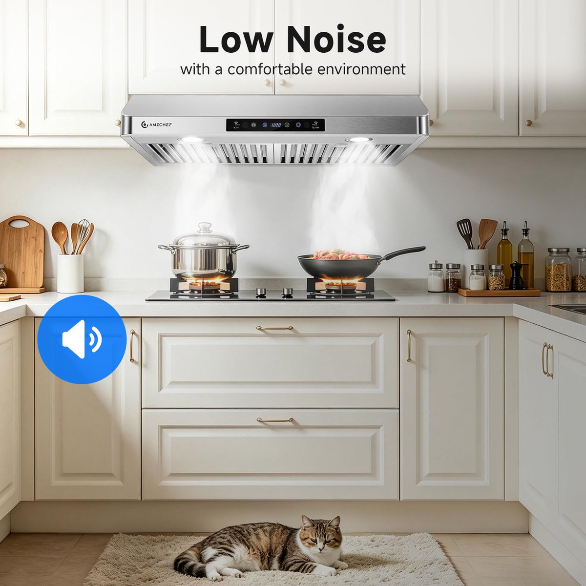AMZCHEF 30" Stainless Steel Under Cabinet Range Hood, 1050 CFM Dual-Fan Jansha Store