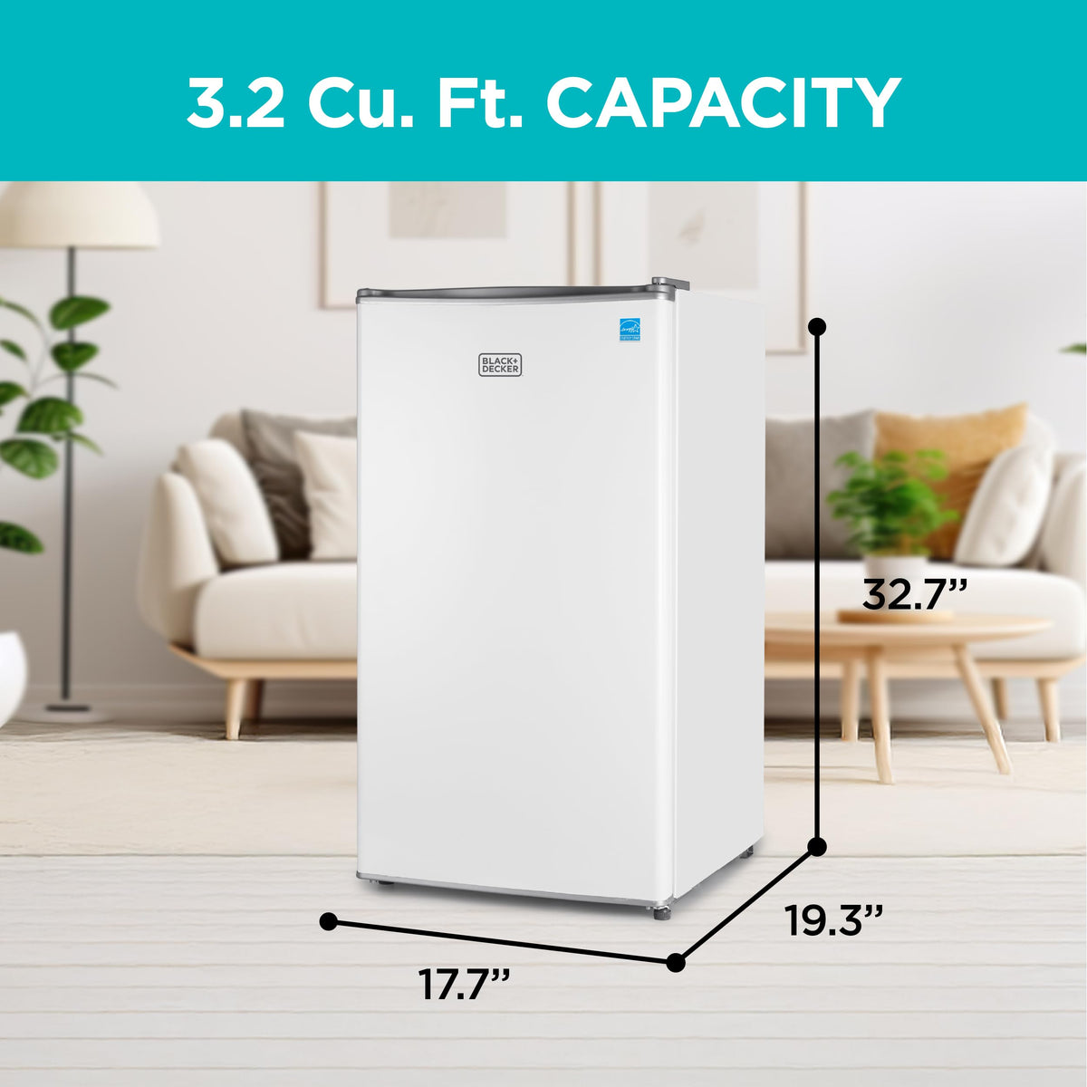 BLACK+DECKER 2.5 Cu. Ft. Compact Refrigerator, BCRK25V, Stainless Look Jansha Store