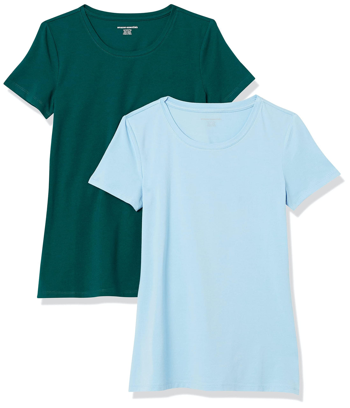 Amazon Essentials Women's Regular-Fit Short-Sleeve T-Shirt (V-Neck or Crewneck), Cotton Modal Blend, Pack of 2 Jansha Store