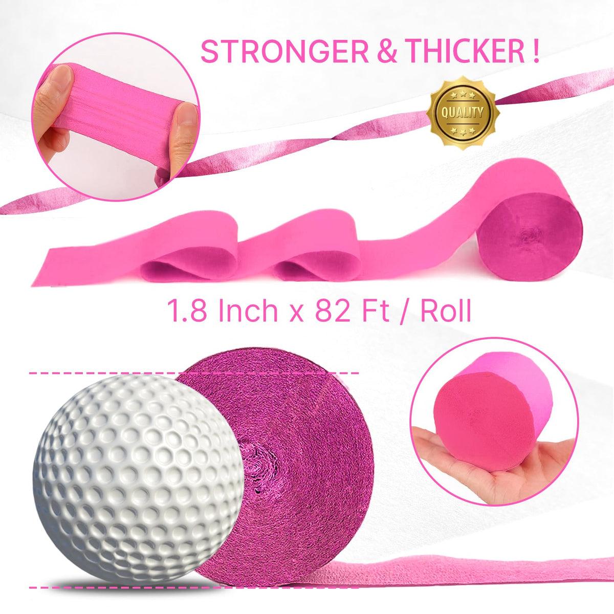 PartyWoo Pastel Crepe Paper Streamers 6 Rolls 492 FT Streamers Jansha Store