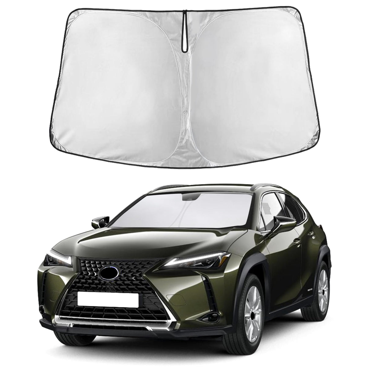 Autovir Windshield Sun Shade, Foldable Car Window Shades, 280T Visor Shade Jansha Store