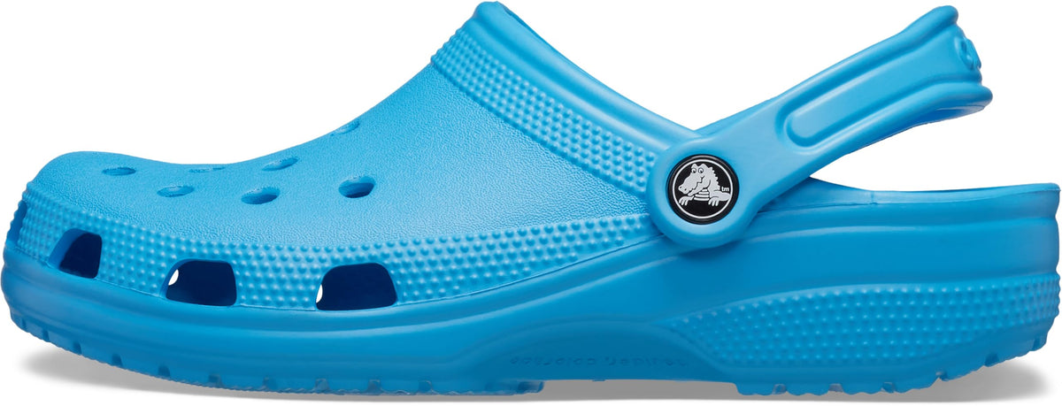 Side view of the classic clog emphasising the thick sole and easy slip-on shape