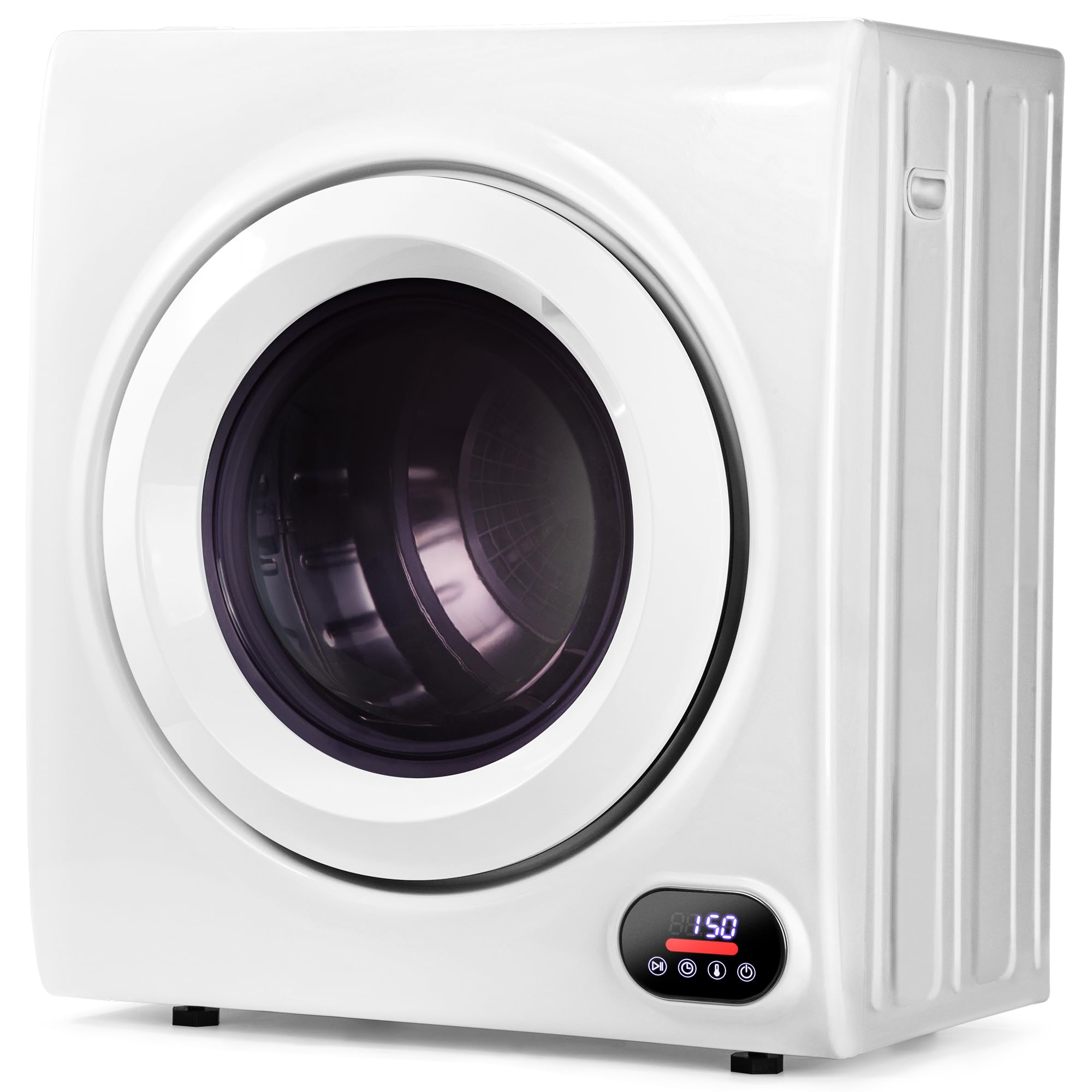 Euhomy Compact Laundry Dryer, 3.5 cu ft Front Load Stainless Steel Clothes Dryers With Exhaust Pipe, 1500W, LCD Control Panel Four-Function Portable Dryer For Apartments, Home, Dorm, White Jansha Store