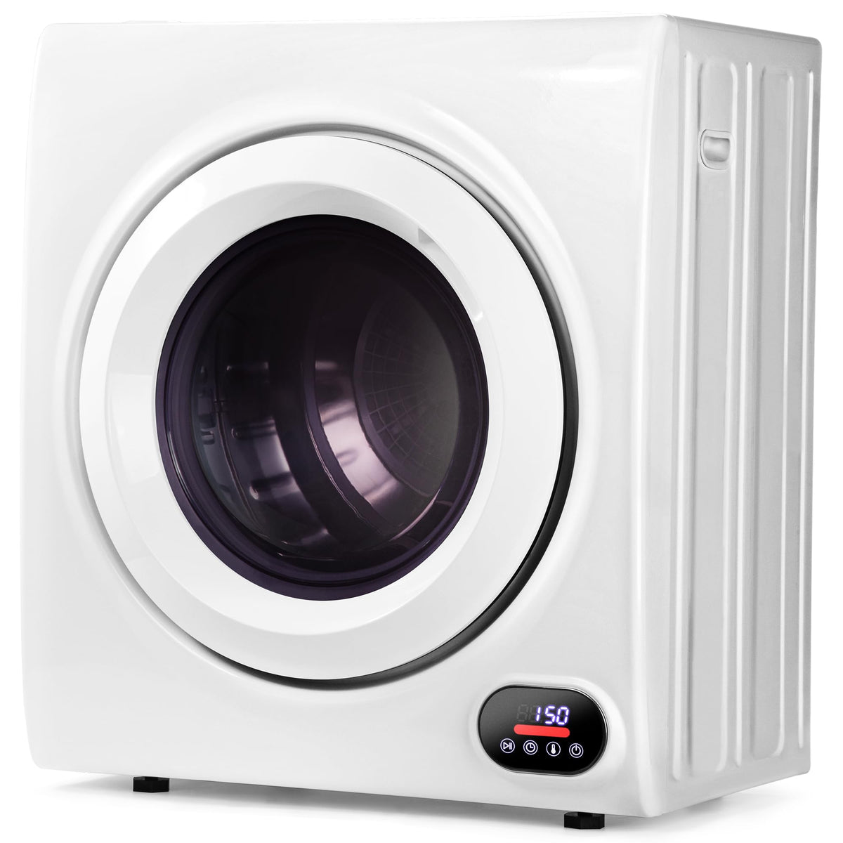 Euhomy Compact Laundry Dryer, 3.5 cu ft Front Load Stainless Steel Clothes Dryers With Exhaust Pipe, 1500W, LCD Control Panel Four-Function Portable Dryer For Apartments, Home, Dorm, White Jansha Store