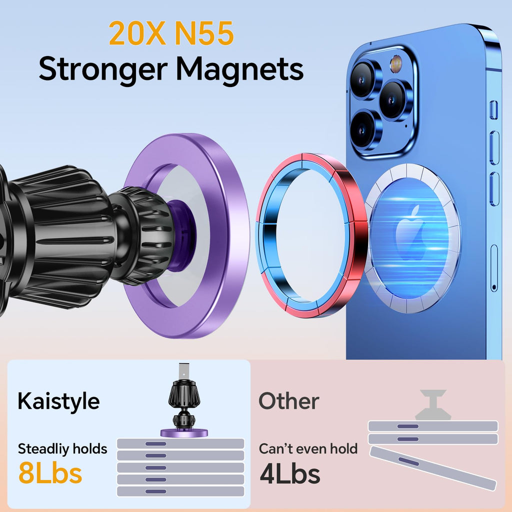 Kaistyle for Magsafe Car Mount【Strong Magnet】 Magnetic Phone Holder for Car Phone Holder Mount Dash Mounted Holders Phone Holders for Your Car Accessories for Women Men for iPhone 18 Pro Max 17 16 15 Jansha Store