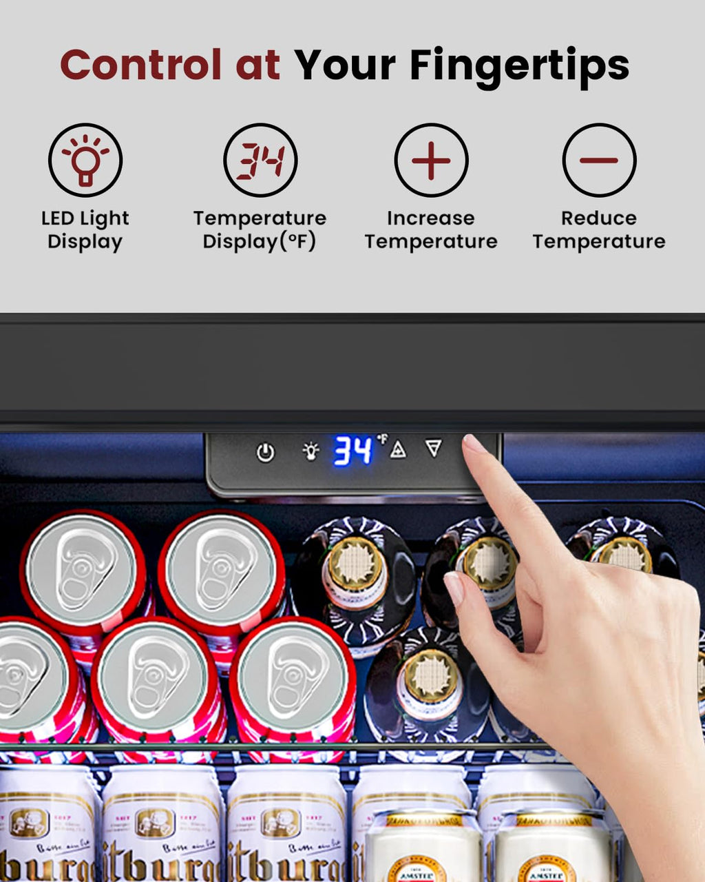 Feelfunn 24 Can Beverage Refrigerator, Mini Fridge, Black Jansha Store