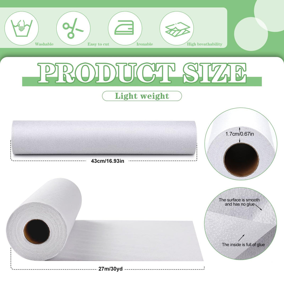 Medium Weight Interfacing Fabric for Sewing Iron On Fusible Interfacing Jansha Store