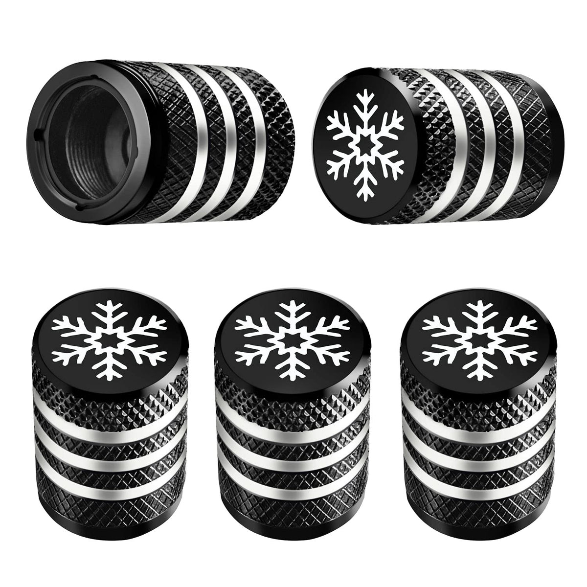 DECURCAR Tire Valve Stem Caps 5 Pack American Flag - Black Jansha Store