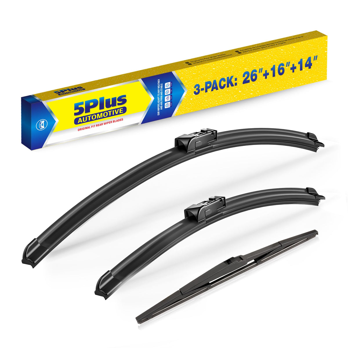 5 PLUS 20" Wiper Blades 2 Pack for J/U HOOK Front Arms,Premium All-Seasons Jansha Store