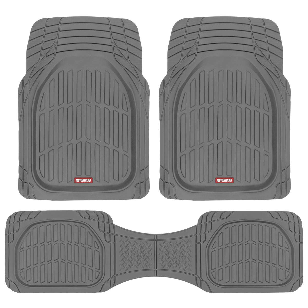 Motor Trend FlexTough Floor Mats for Cars, Black Deep Dish All-Weather Car Mats, Waterproof Trim-to Fit Automotive Floor Mats for Cars Trucks SUV, Universal Floor Liner Car Accessories Jansha Store