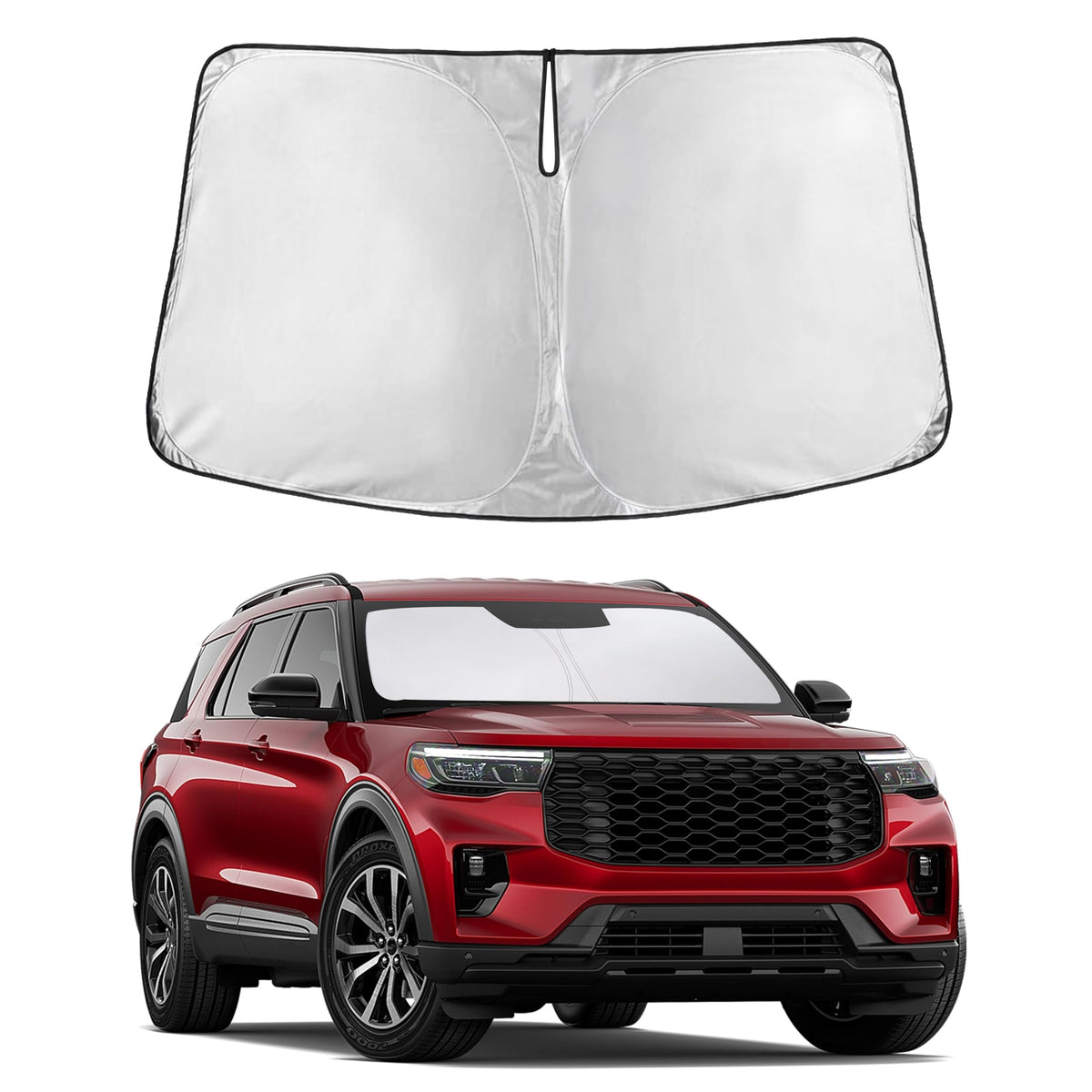Autovir Windshield Sun Shade, Foldable Car Window Shades, 280T Visor Shade Jansha Store