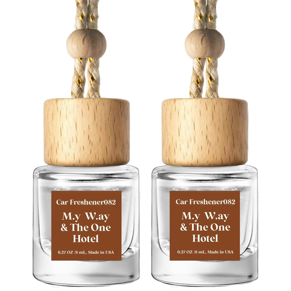C Classy Car Air Freshener Hanging 2 Pack, Mahogany Teakwood Essential Oil Diffuser, Cute Glass Bottle, Long-Lasting Fragrance Car Accessories for Women & Men, Made in USA Jansha Store