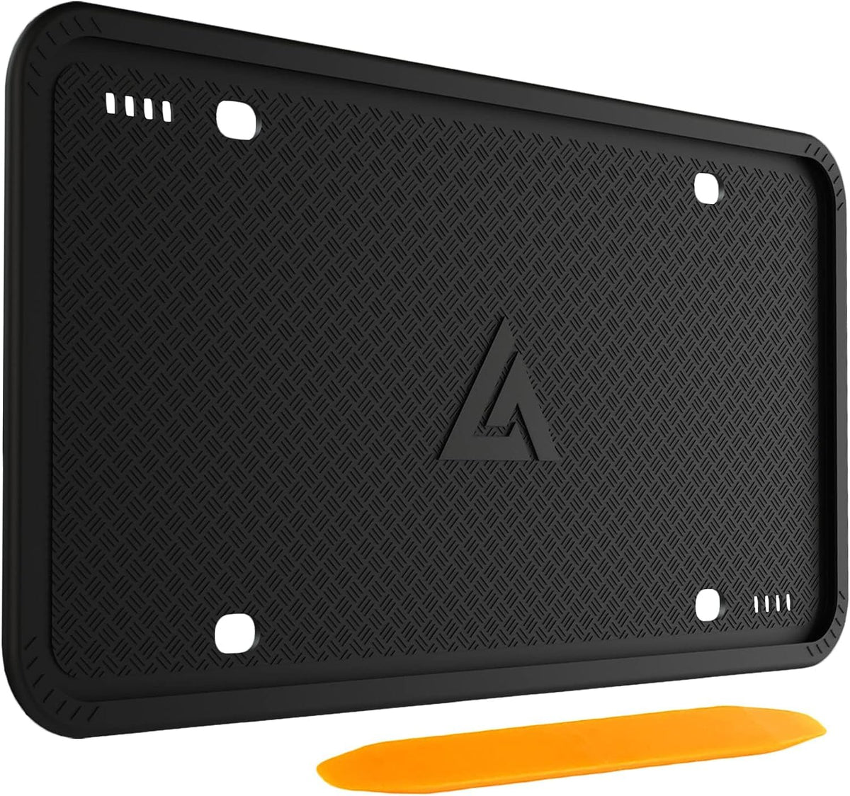 Aujen Silicone License Plate Frames Black, 2 Pack Car License Plate Frame, Universal US Black License Plate Holders Brackets Rust-Proof, Weather & Rattle-Proof, Car Accessories Jansha Store